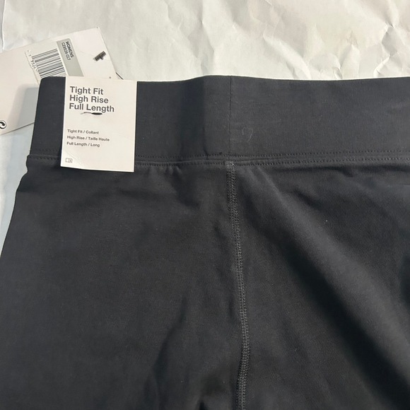 Nike Womens Black Tight Fit High Rise Full Length Leggings XS‎ Light Blue Swoosh - Picture 3 of 6